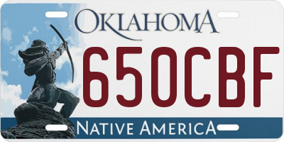 OK license plate 650CBF