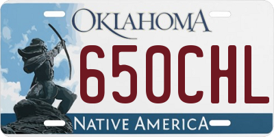 OK license plate 650CHL