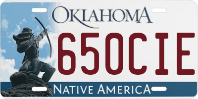 OK license plate 650CIE