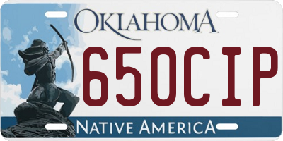 OK license plate 650CIP