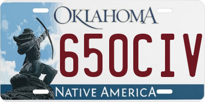 OK license plate 650CIV
