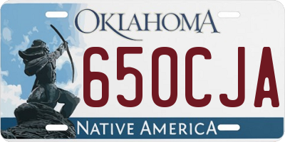 OK license plate 650CJA