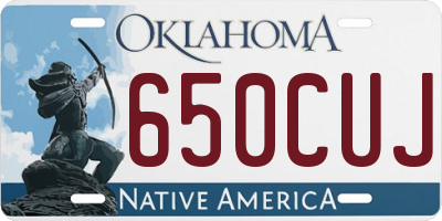 OK license plate 650CUJ