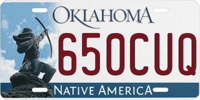 OK license plate 650CUQ