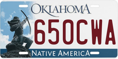 OK license plate 650CWA