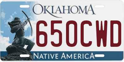 OK license plate 650CWD