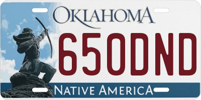 OK license plate 650DND