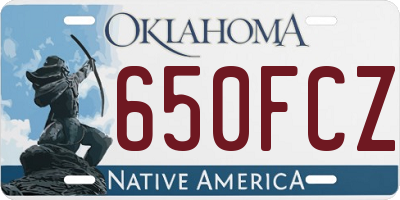OK license plate 650FCZ