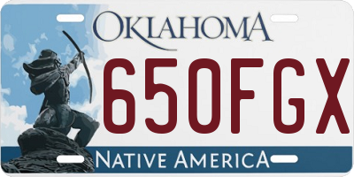 OK license plate 650FGX