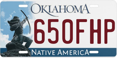 OK license plate 650FHP