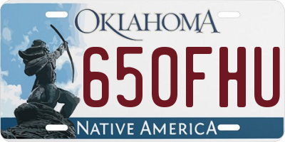 OK license plate 650FHU