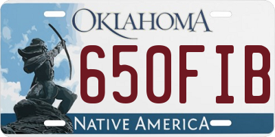 OK license plate 650FIB