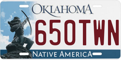 OK license plate 650TWN