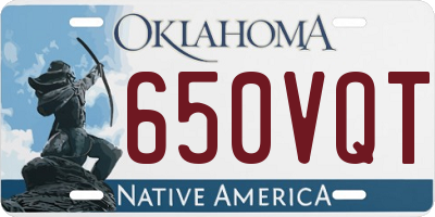 OK license plate 650VQT