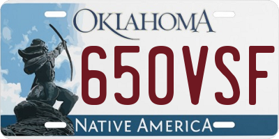 OK license plate 650VSF