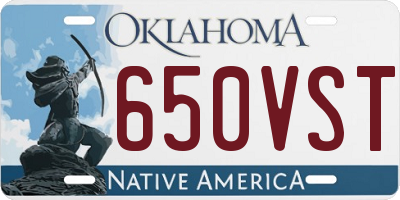 OK license plate 650VST