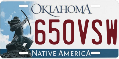 OK license plate 650VSW
