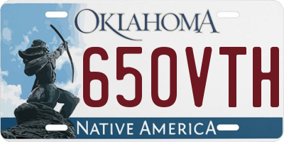 OK license plate 650VTH