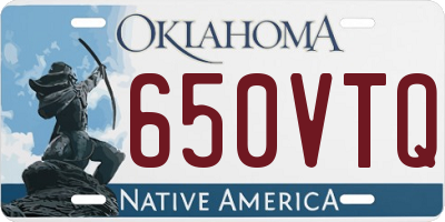 OK license plate 650VTQ