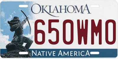 OK license plate 650WMO