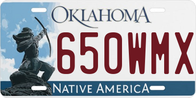OK license plate 650WMX