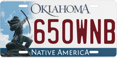 OK license plate 650WNB