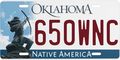 OK license plate 650WNC