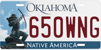 OK license plate 650WNG