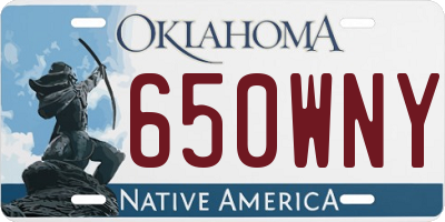 OK license plate 650WNY