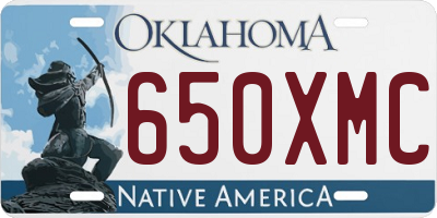 OK license plate 650XMC