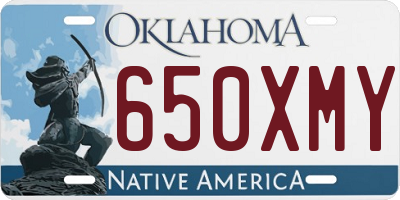 OK license plate 650XMY