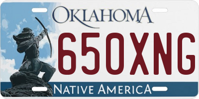 OK license plate 650XNG