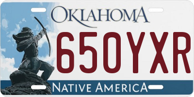 OK license plate 650YXR