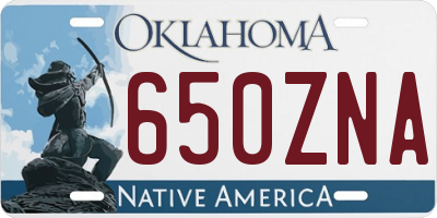OK license plate 650ZNA