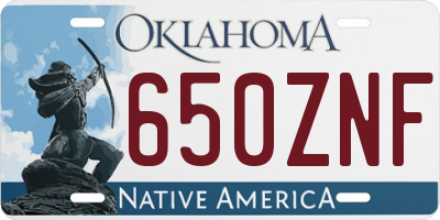 OK license plate 650ZNF