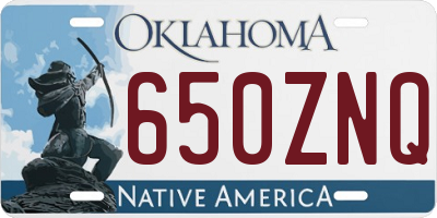 OK license plate 650ZNQ