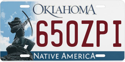 OK license plate 650ZPI