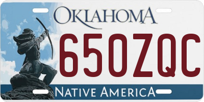 OK license plate 650ZQC