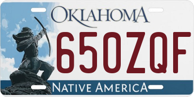 OK license plate 650ZQF