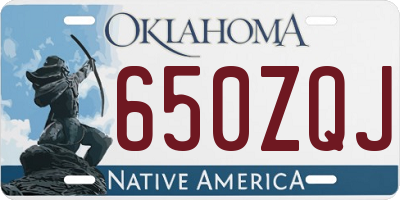 OK license plate 650ZQJ