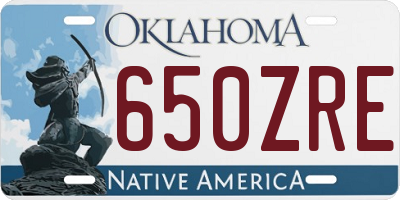 OK license plate 650ZRE