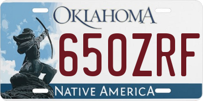 OK license plate 650ZRF