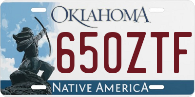 OK license plate 650ZTF