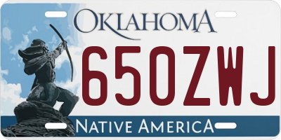 OK license plate 650ZWJ