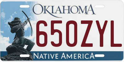 OK license plate 650ZYL