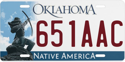 OK license plate 651AAC