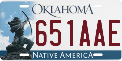 OK license plate 651AAE