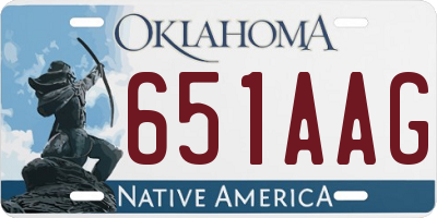 OK license plate 651AAG