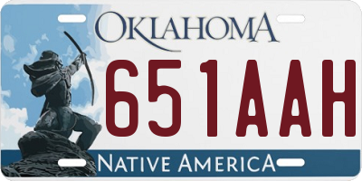 OK license plate 651AAH