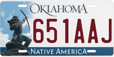 OK license plate 651AAJ